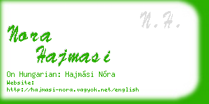 nora hajmasi business card